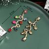 Лидер продаж рождественские серьги-подвески, преувеличенно длинные праздничные полые простые рождественские серьги