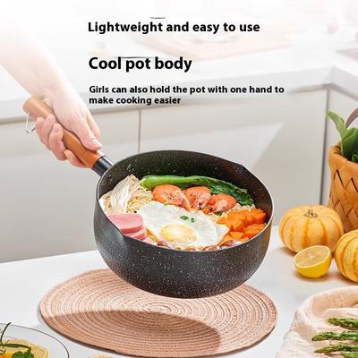 Gianxi Xue Flat Pot Baby Food Pot Frying And Boiling Integrated Small Milk Pot Instant Noodles Soup Pot Household Non Stick Pot