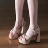 Sexy Thick Heel High Heel Sandals Women's 2 New Summer Wear with Skirts Are Beautiful and Not Tired of Sandals