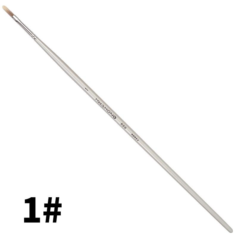 

Huahong 866 Acrylic & Gouache Long Filbert Semi-Circular Badger Hair Paintbrush Set Silver Handle