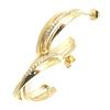 Les Trésors De Lily [N5328] - Gold Plated Hoop Earrings 'Sissi' White Gold - 24 Mm 8 Mm
