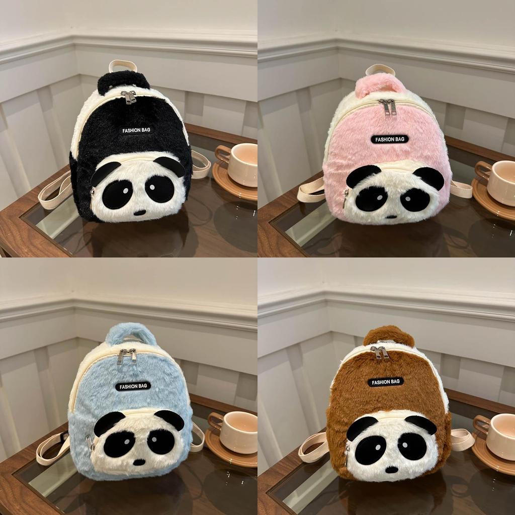 Plush Panda Backpack For Kids With Breathable Design And Storage For Kindergarten Use