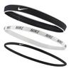 Nike Three Piece Set Nylon, Silicone, Polyurethane Hair Bands Unisex Black White N0002548930OS-930