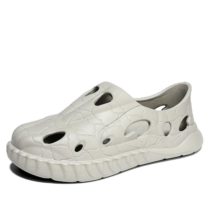 Men'S Outdoor Wear Hole Shoes Casual Non-Slip Beach Shoes One Pedal Driving Sandals Men