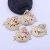 Fingerringhalterung Drehbar Cartoon Strass Anti-Fall 360-Grad Kitty Metall Handyhalter