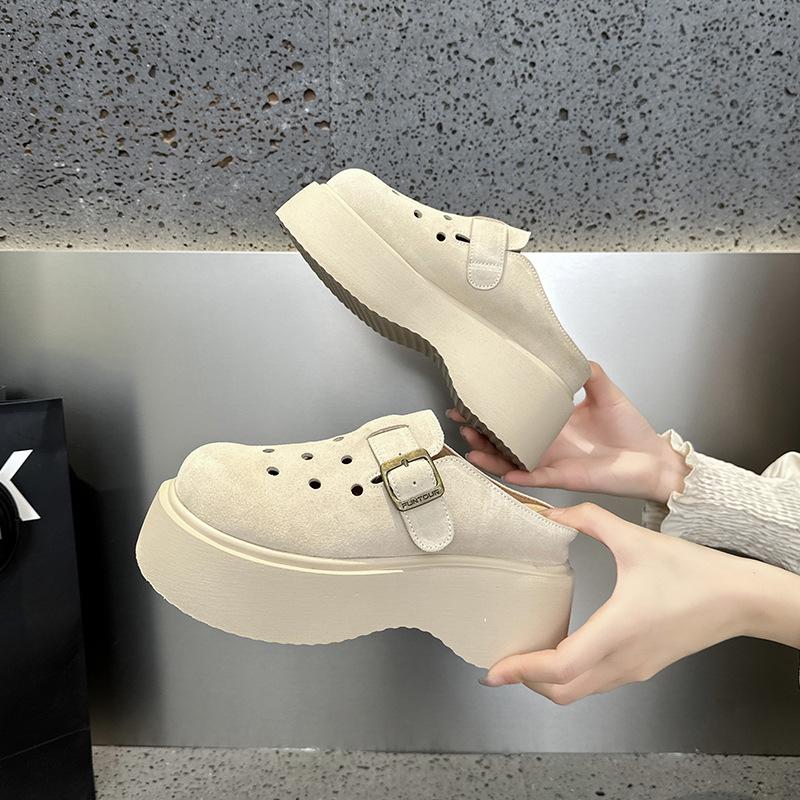 Versatile and Lightweight Clogs for Women New Thick-soled Shoes Worn with Flip-flops on The Outside