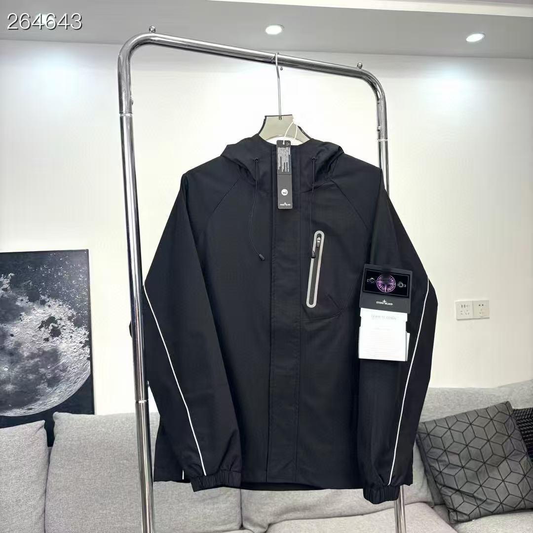 

STONEISLAND Куртка з капюшоном, світловідбиваюча, жорстка: Водонепроникний, вітрозахисний з плечовими ременями для чоловіків та жінок XXL чорний