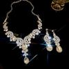 Elegant Rhinestone Inlaid Square Clavicle Necklace Set - Stylish, High-End Design for Women