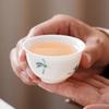 Hand-painted Orchid Suet Jade Porcelain Kung Fu Teacup Single Household White Porcelain Tea Cup Tea Bowl Small Tea Cup