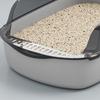 Cat Litter Box Semi with High Sides Enclosed Odor Resistant Anti Spill Removable Open Top Cat Litter Tray with Scoop