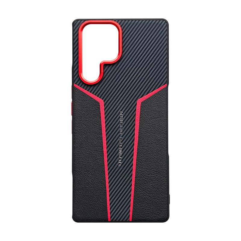 

Чехол для ZTE Nubia Redmagic 11 Pro Plus Контрастный цвет Металлический сплав Защита рамки камеры Кожаный чехол с узором из углеродного волокна ZTE nubia RedMagic 11 Pro