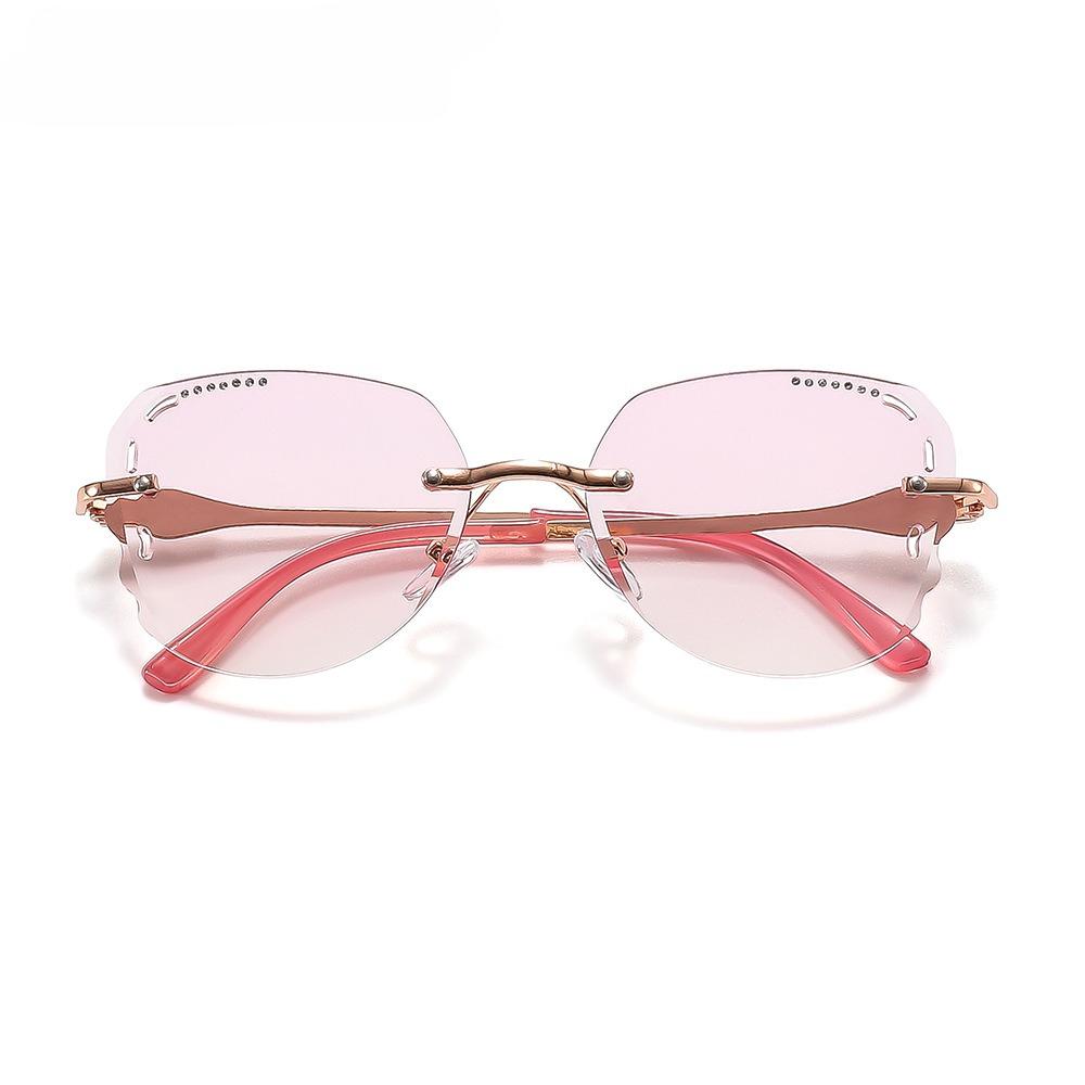 Rahmenlose Ultraleichte Lesebrille mit Modischem Diamantschliff-Design für Damen, Blaulichtfilter und Anti-Ermüdung