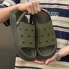 Casual summer new fashion youth soft bottom British non-slip casual going out dual-purpose slippers 371280 olive green