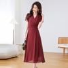 Kebeier Mother-of-the-Bride Elegant Chiffon V-Neck Dress
