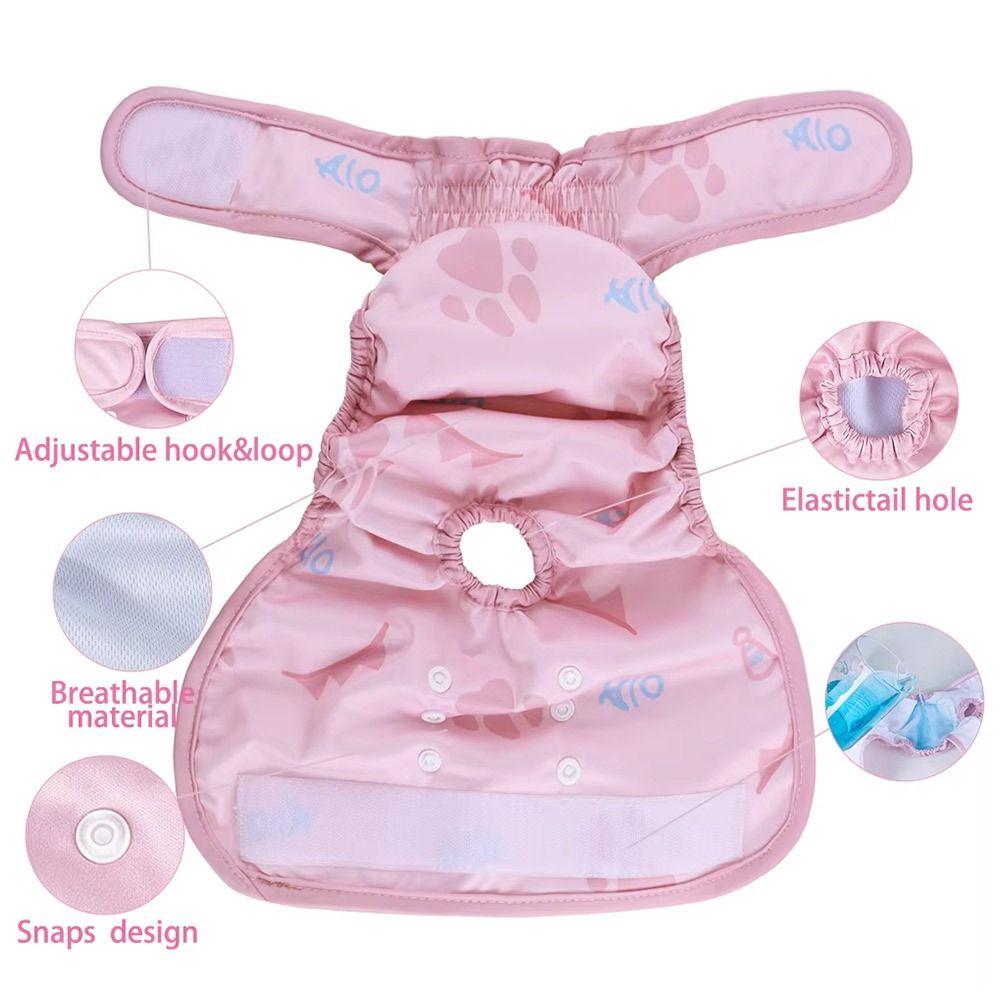 Portable Leak Proof Pet Dog Diaper Breathable Adjustable Dog Physiological Pant Reusable Cartoon Dog Polite Belt Dog