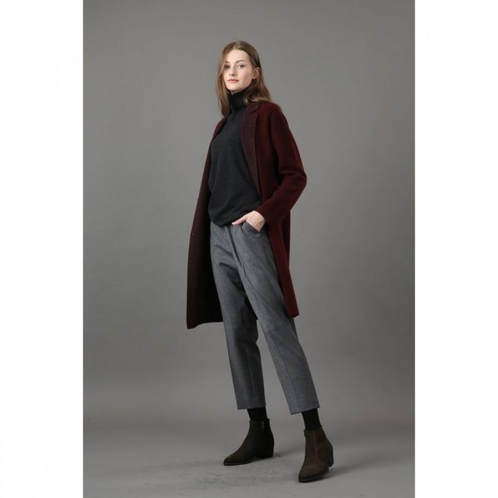 FURINA Cashmere Fine Wool Herringbone Coat Tailored Collar