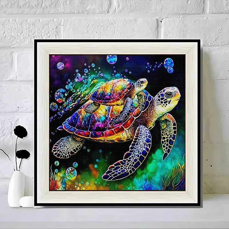 New Arrival 5D DIY Full Circle Diamond Painting "Big and Little Turtles" Embroidery Cross Stitch Home Decor Gift