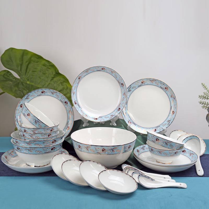 Chinese Style Bone China 28-Piece Dinnerware Set