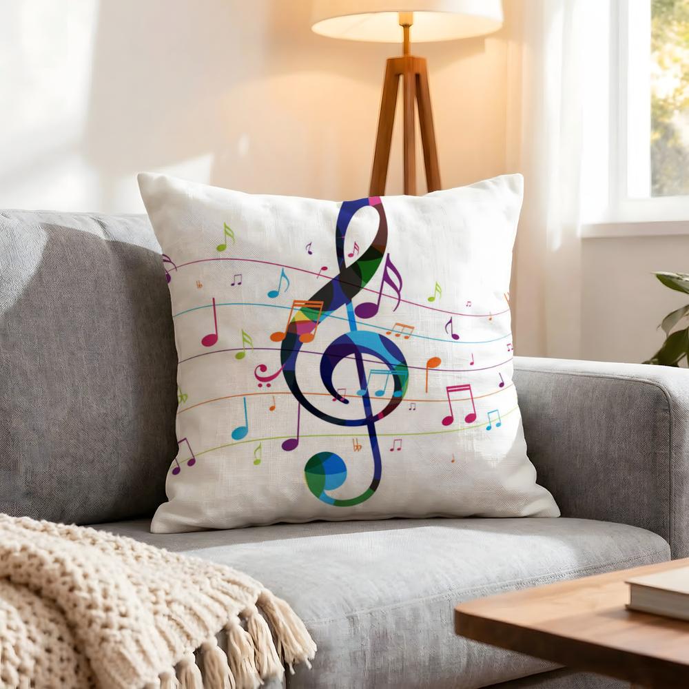 Art Sheet Music Printing Cushion Cover 1Pcs Decorative Covers Soft Cushion Case For Sofa Couch Decor 40X40 45X45 Pillowcases