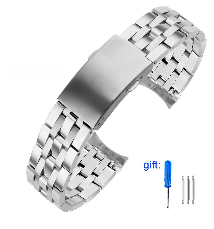 

Ремешок для часов Tissot 1853 PRC200 T17 T461 T055 T014 Мужские часы со складной застежкой Аксессуары Стальной ремешок для часов 19 мм 20 мм 20mm серебряный