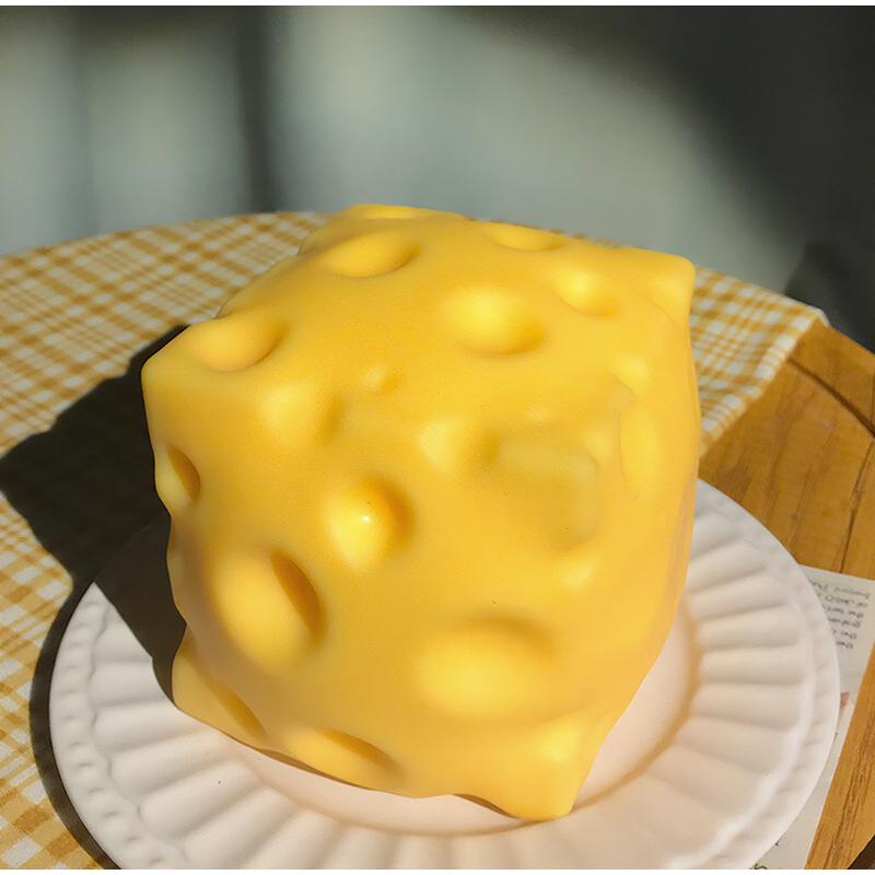 New Extra Large Cheese Squishy Fidget Toy Slow Rebound Shapeable Venting Ball Cheese Squeeze Toy for Adults Stress Relief Gift