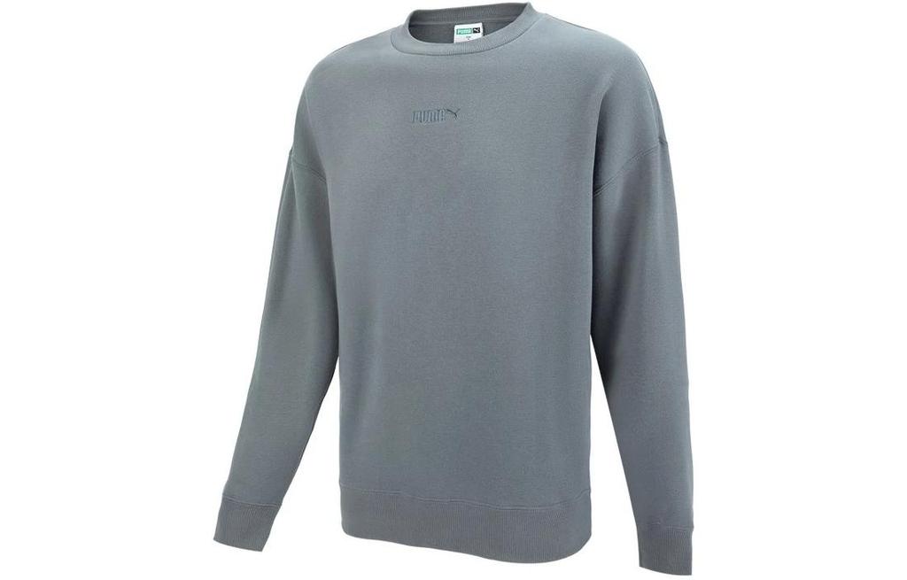 Men's PUMA MMQ Sweatshirts Men's Gray Crew Neck Moderate Regular