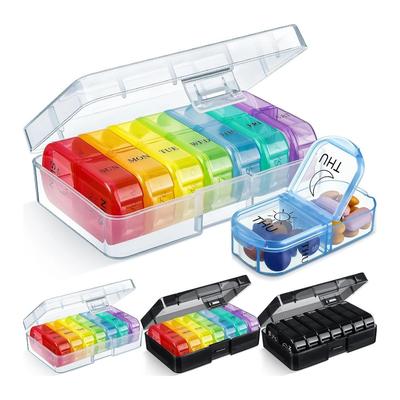 Nieuwe Draagbare Premium Wekelijkse Pillendoosjes Box Organizer Opberging 2 Keer Per Dag 14 Vakjes voor Medicijnen Vitamines Supplementen Visoliën
