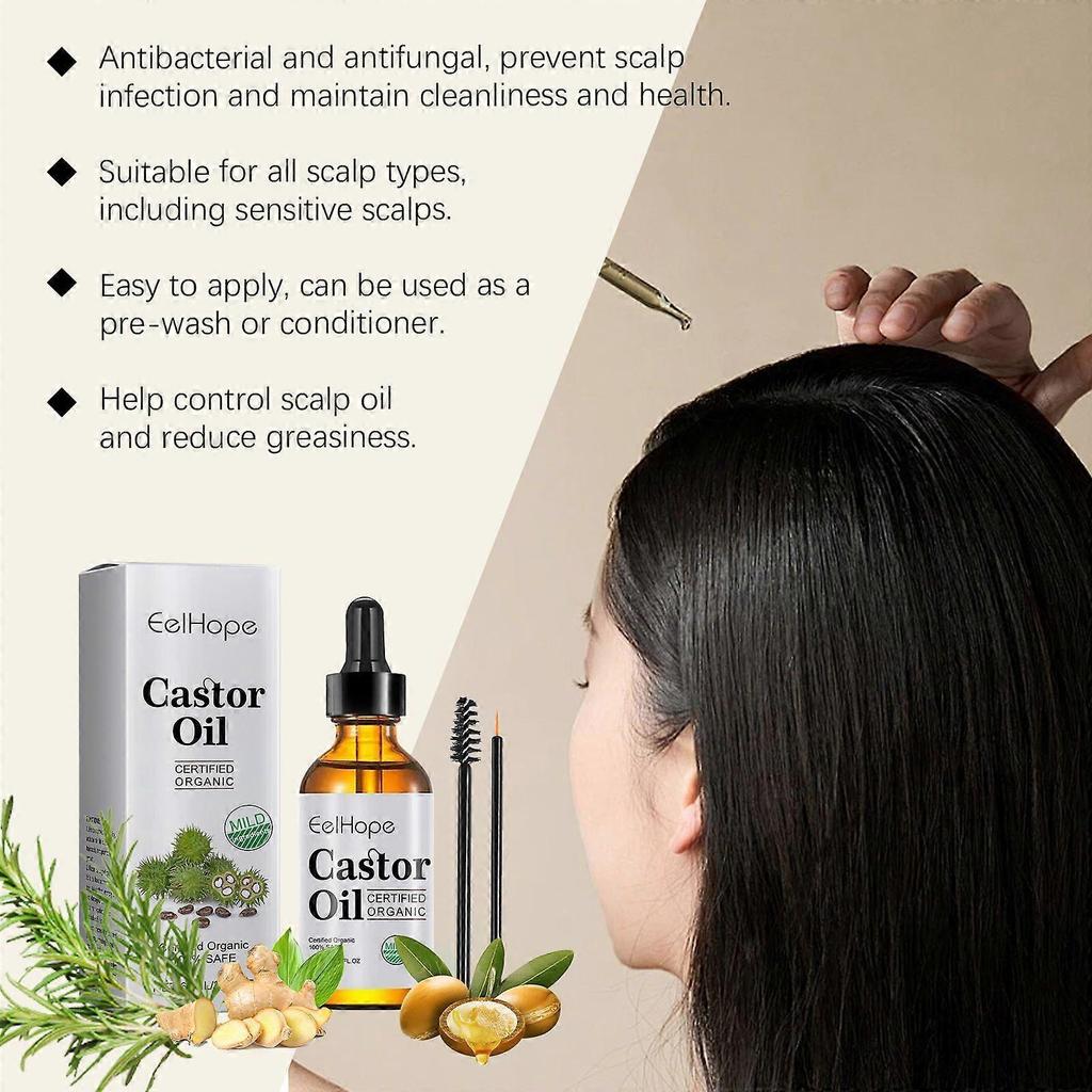 Eelhope Castor Oil Hair Care Solution - Moisturizing And Nourishing Hair Root Repair Hair Care Solution