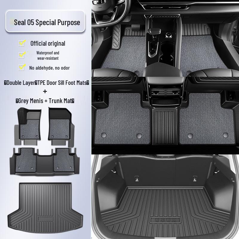 2025 BYD Seal 05DMi Full-Coverage TPE Car Floor Mats, 5-Piece Set.