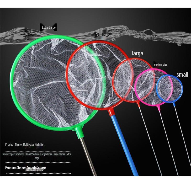 Stainless Steel Retractable Fish Tank Net for Small Ornamental Fish - Square & Round 3D Design