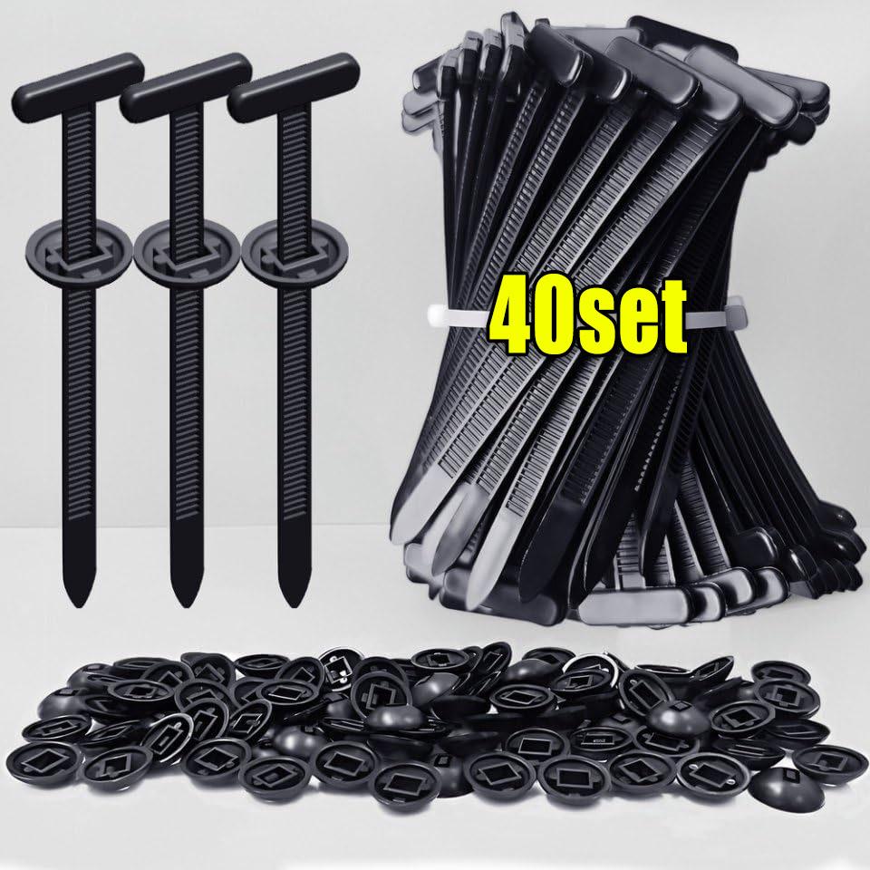 600Set Self-locking Nylon Universal Cable Tie Buckle Heavy Duty Zip Ties with Pin & Button Car Daily Repair Fastening Strap