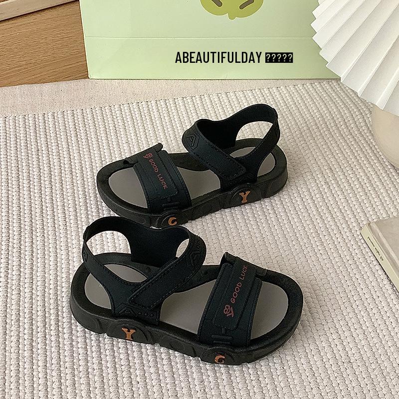 

Детские летние повседневные сандалии 2025 года: Нескользящая, мягкая подошва, модные пляжные туфли без застежек для мальчиков и девочек Size 30-31 (19CM)