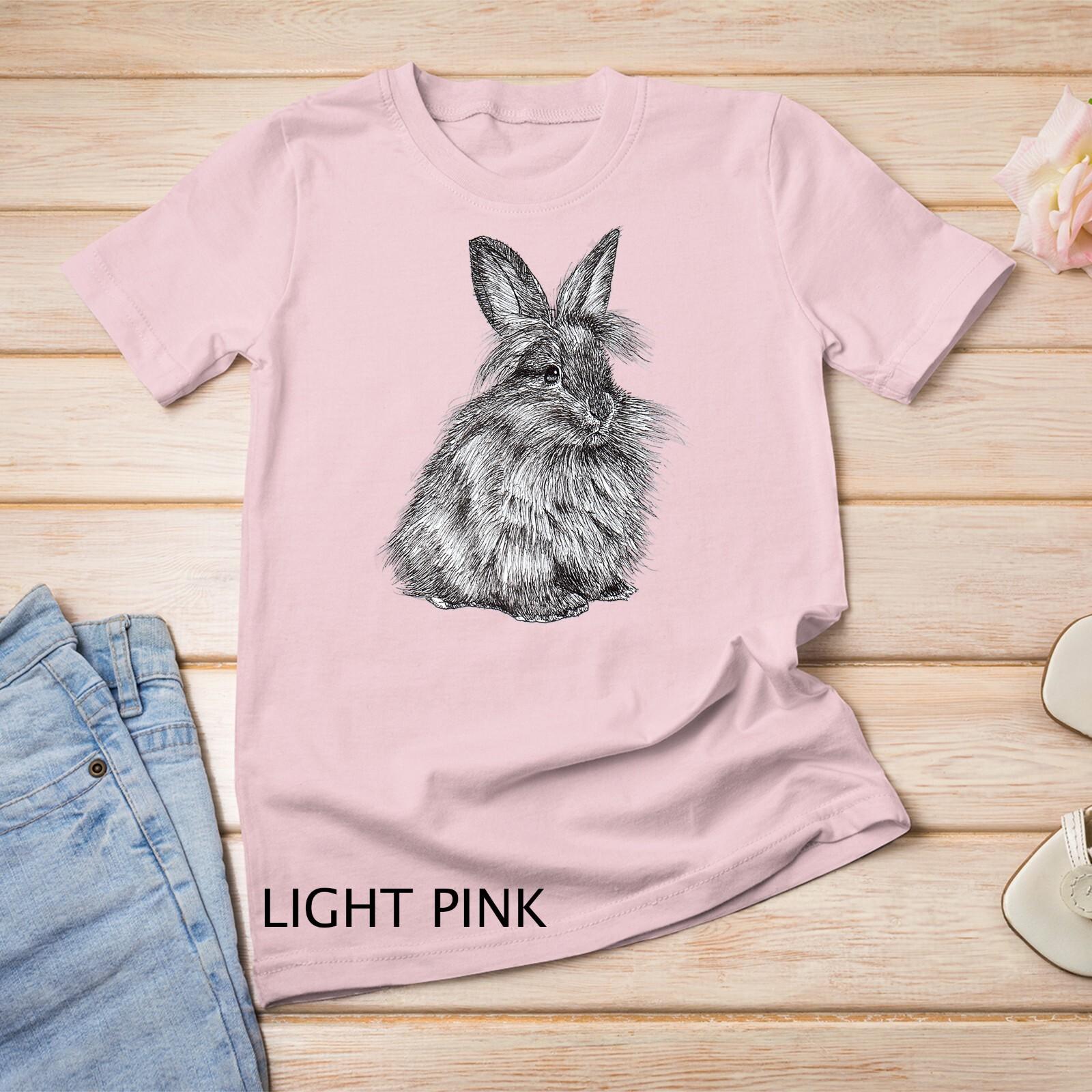 Cute Lionhead Bunny Rabbit Sketch Premium Unisex T-Shirt Mens Womens Tees Top M