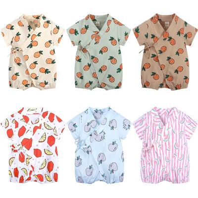 Newborn Thin Triangle Clothes Baby One-piece Boy Summer Cute Super Cute Out Short Sleeves