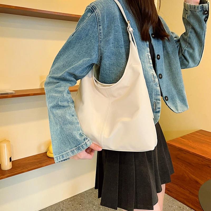 Women Tote Bag Large Capacity Pu Leather Waterproof Simple  Shoulder Bag