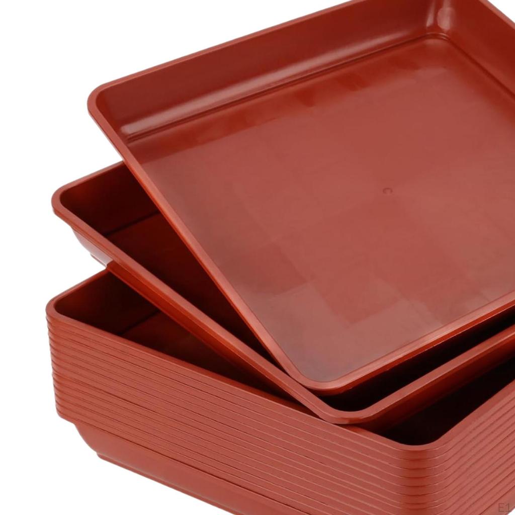 10 Pack of Square Plant Saucers for Water Drainage in Garden And Balcony