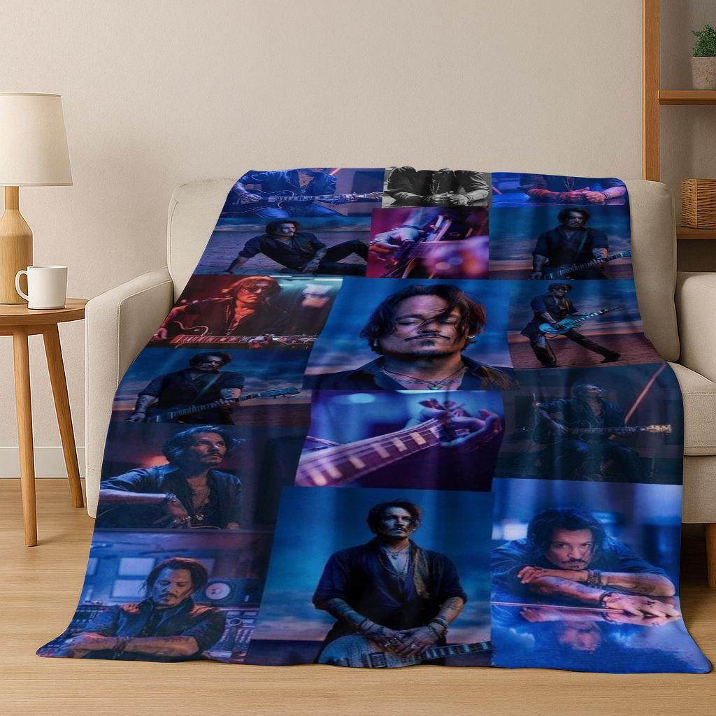 26 Stili Johnny Depp Arte Coperta di Flanella, Calda e Accogliente Morbida Coperta da Divano per Casa Camera da Letto Letto Divano Picnic Ufficio Copertura Regalo bambino