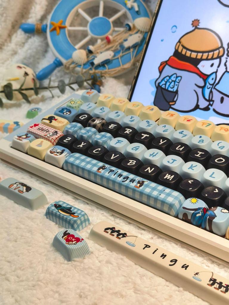 Pingu Keycaps DIY Cute Cartoon Girl for Mechanical Keyboards (87/98/108 Keys)