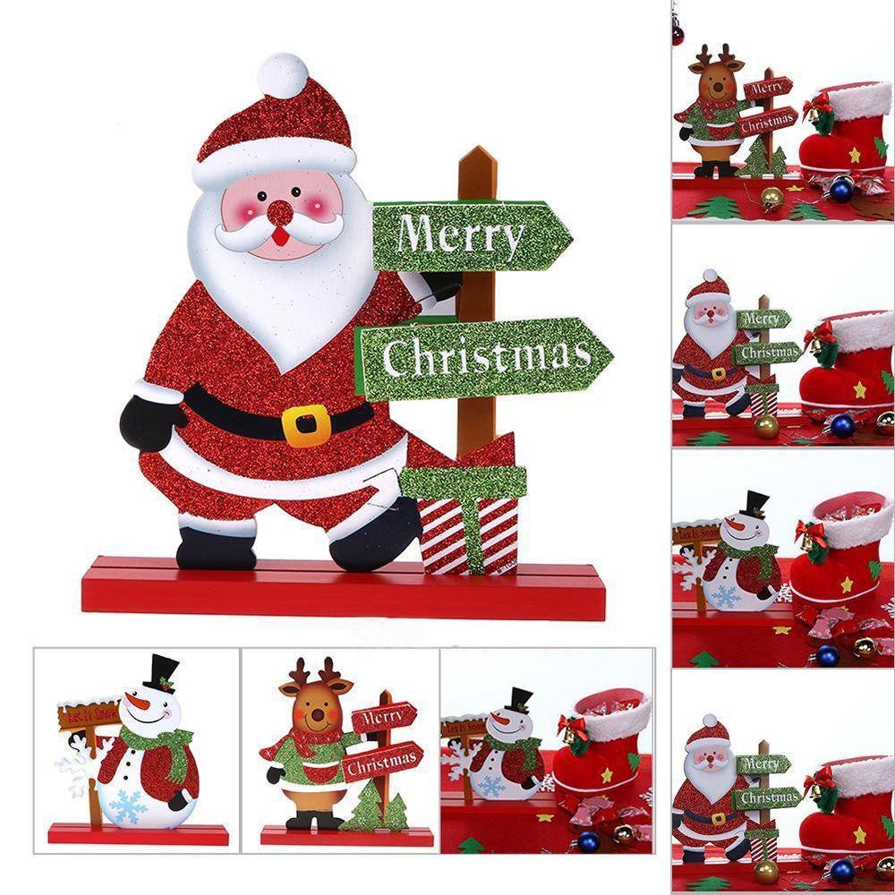 

Домашний декор Медведь Деревянное ремесло Праздничные принадлежности Рождественское украшение Рождественский стол Украшение Санта-Клаус