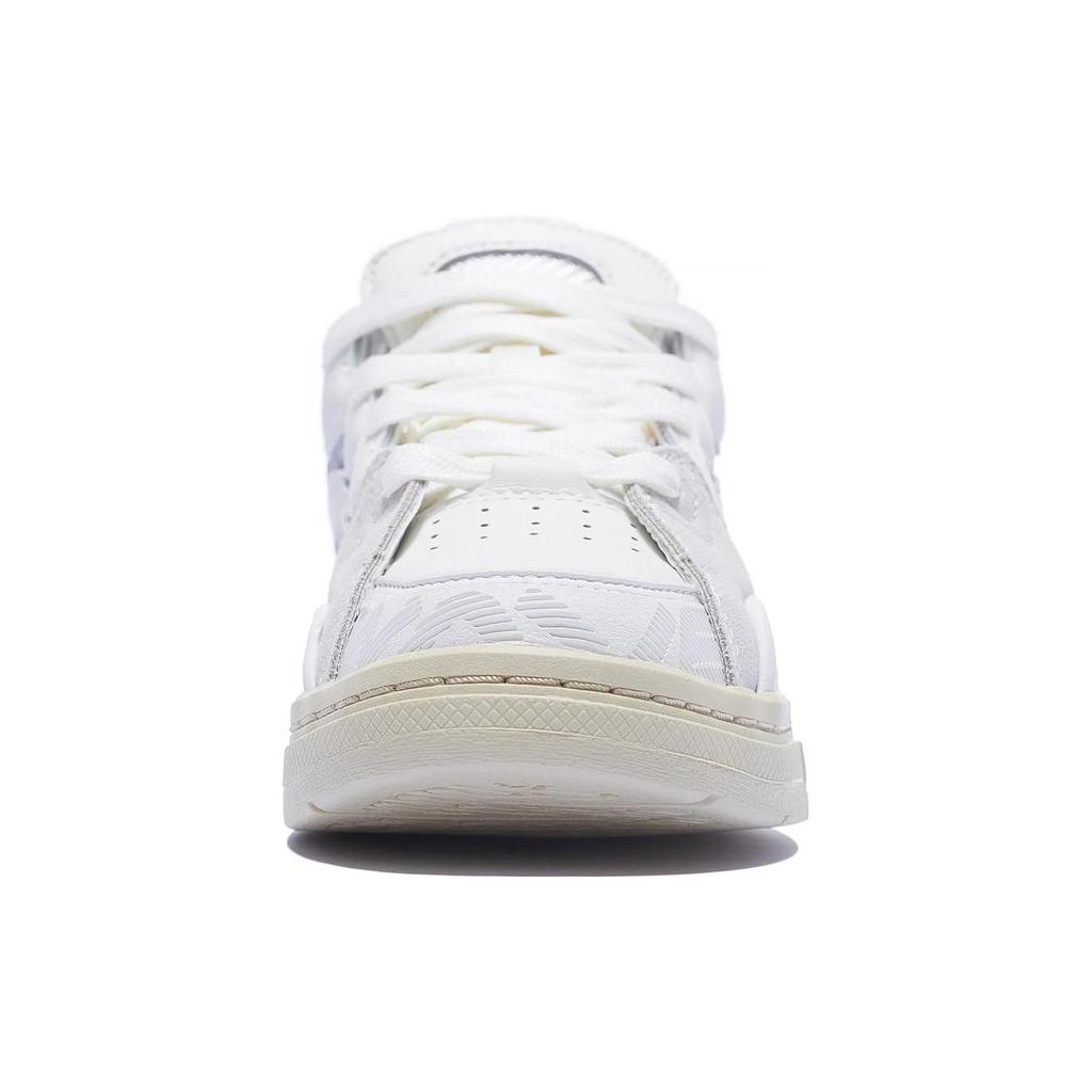 Li Ning Tessuto Dorato, Pelle Antiscivolo Resistente all'Abrasione Scarpe da Skateboard Basse Donna Bianco AECS074-7