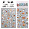 Shiny Goldfish Plastic Bag Seahorses Summer Jellyfish Starfish Shell Conch Koi Water Bubble Star Carp Nail Art Stickers Decals