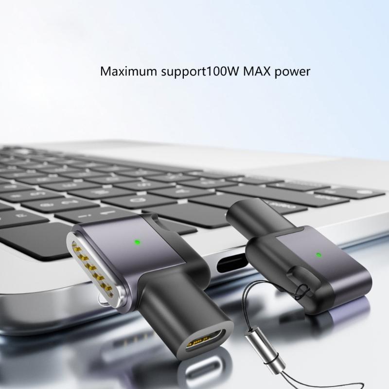 Magnetic Charging Adapter Type C To Magnetic 3 Adapter With 100W Output Perfect For Business Traveler Light Indicators