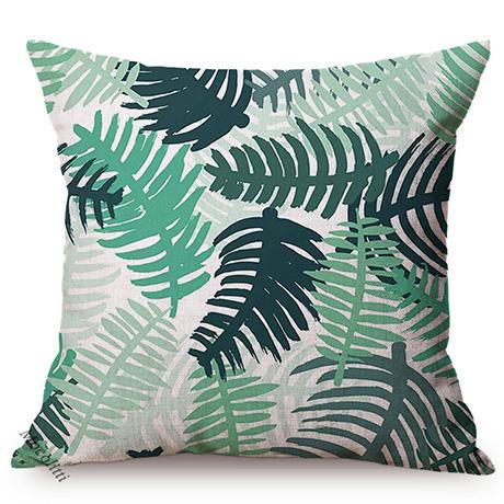 Cotton And Linen Cushion Cover, Tropical Jungle Floral Style, Banana Leaf, Frangipani, Sofa Pillow Case, Home Decoration