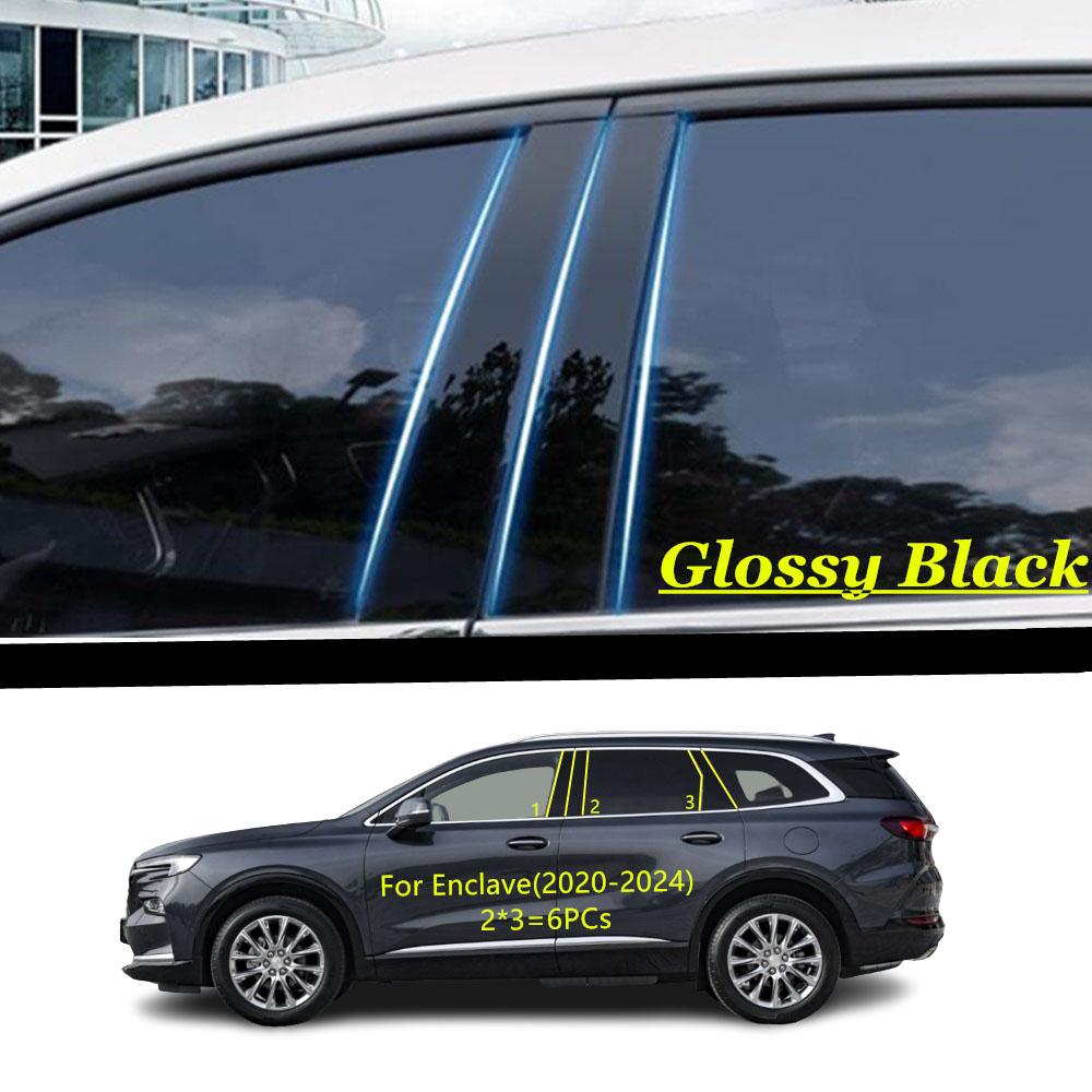 For Buick Enclave/Envista     2024 Car PC Material Pillar Post Cover Door Trim Window Molding Sticker Plate Black Enclave 20-24