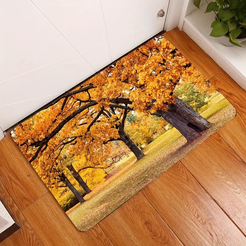 1Pcs Autumn Leaves Absorbent Non Slip Mat Soft Thickened Kitchen Floor Mat Waterproof Non-slip Oil-proof Floor Mat Runner Rug
