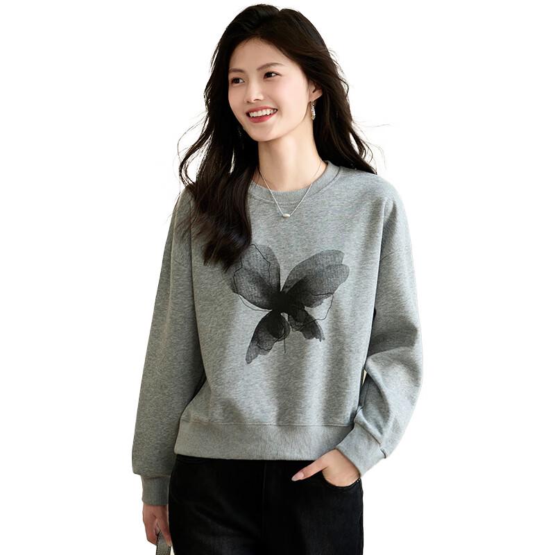 Damen Casual Rundhals Pullover Sweatshirt