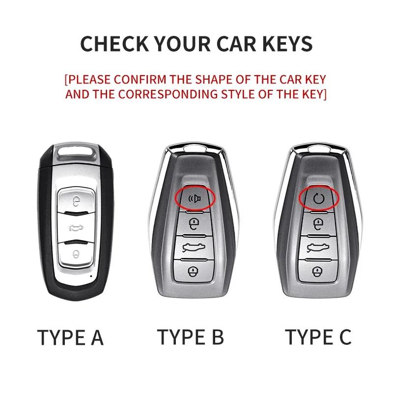 Suede Car Key Case Cover Protector Shell For Geely Coolray X6 X7 EX7 2024 Geometry C Emgrand UV GT GC9 Auto Styling Fob Holder