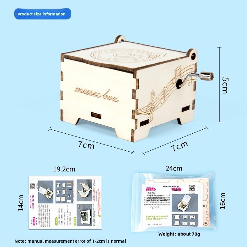Science Experiment Diy Hand Crank Music Box For Kids Stem Learning Toy Educational Gift