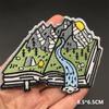 Embroidered Clothing Thermoadhesive Patches Iron-On Punk Landscape Embroidered Patches For Clothing Band Clorhing Stickers