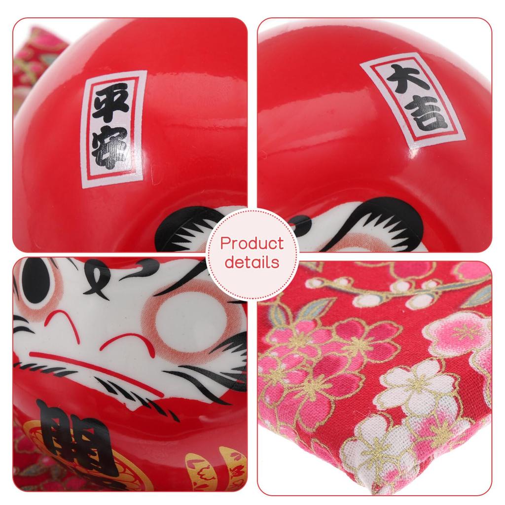 NUOLUX Daruma Japanese Interior Good Lucky Good Traditional Ornament Figurine, 9cm, Style, Decor, Fortune, Charm, Family, Wealth, Honor, Luck, Craft,